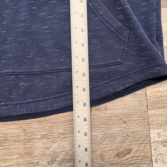 Adidas Navy Blue White Men S‎ Striped Cuffs Logo Sweatshirt Heather Hoodie - Picture 3 of 9